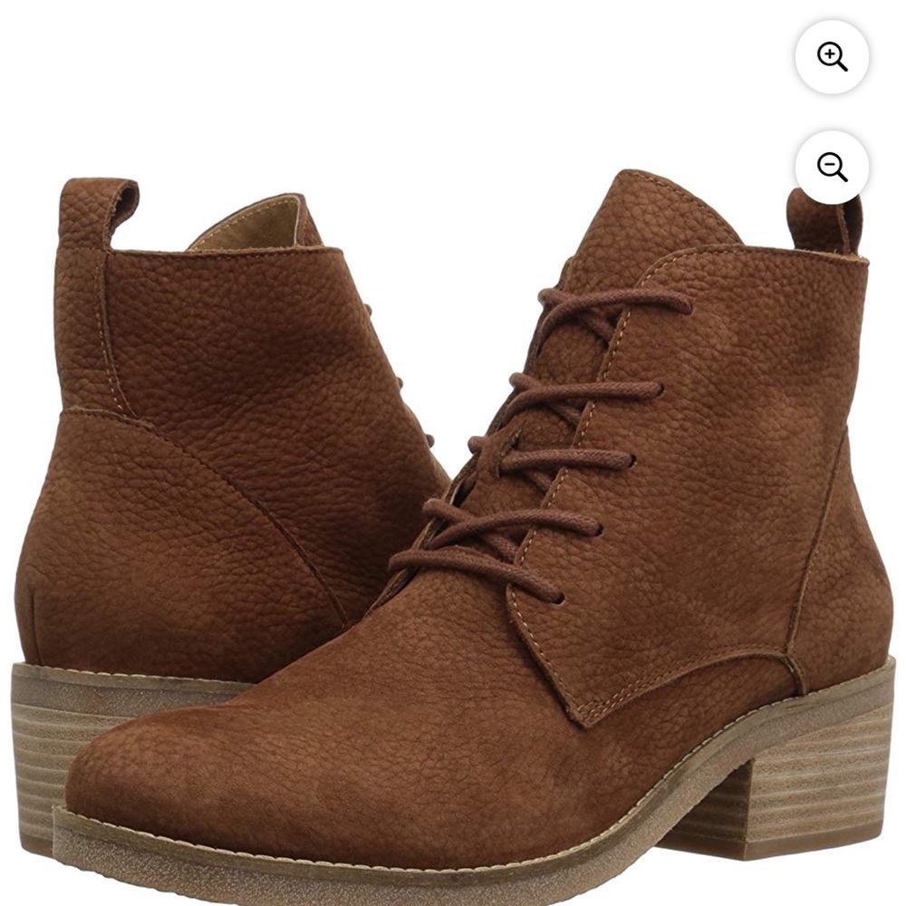 Lucky Brand Tamela Lace-Up Ankle Boots in Toffee
